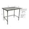 Bk Resources Stainless Steel Work Table Flat Top With Open Base 48"Wx30"D VTTOB-4830 - alternate 2